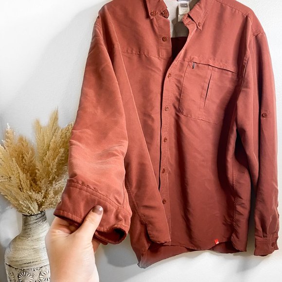 The North Face Other - The North Face | Men's Button Up Long Sleeve Hiking Shirt w/ Pockets in Orange